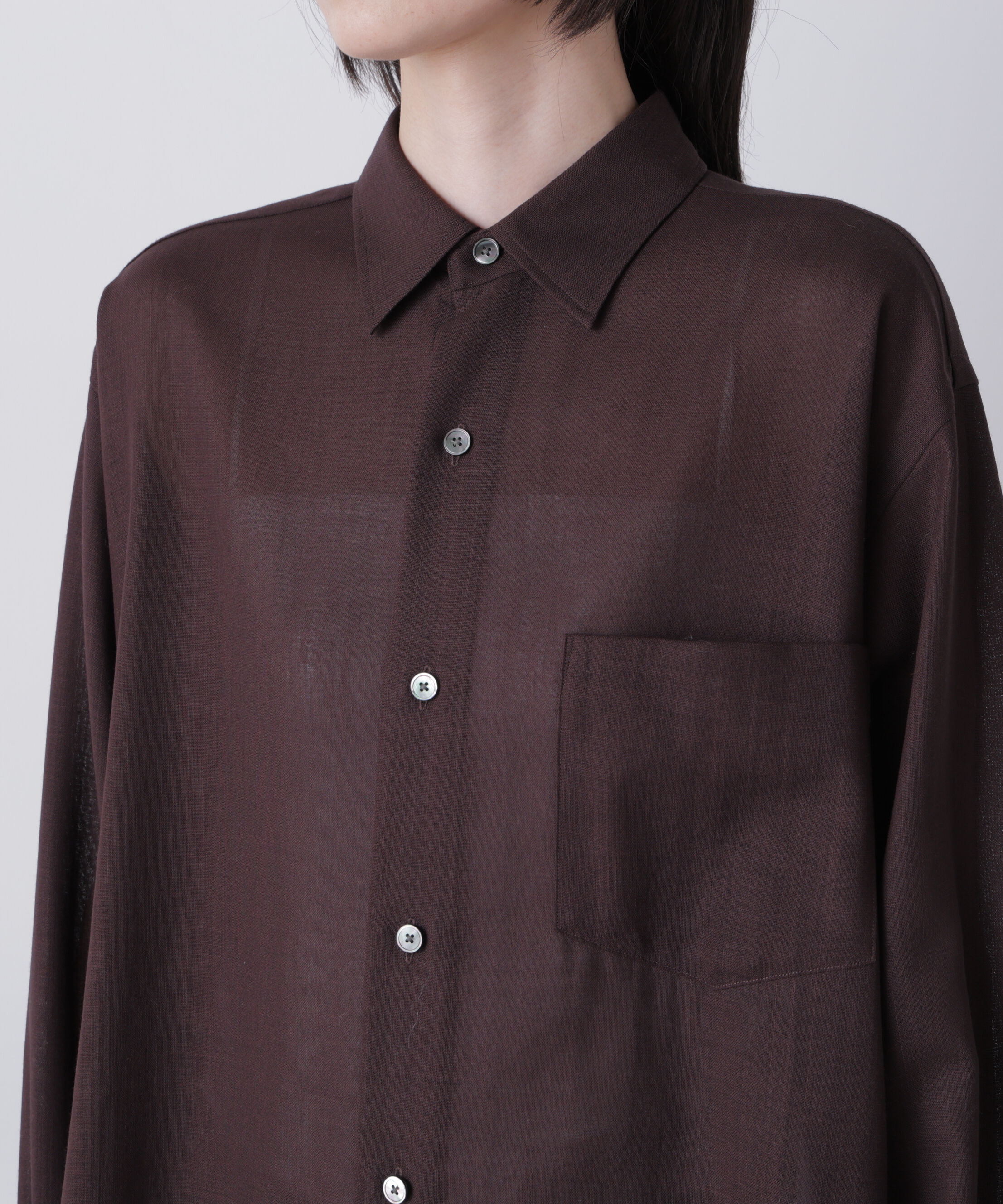 YLEVE 「YLEVE / 2/72 SUPER 100&rsquo;s WOOL HIGH-TWIST VOILE SHIRT」|シャツ・ブラウス|