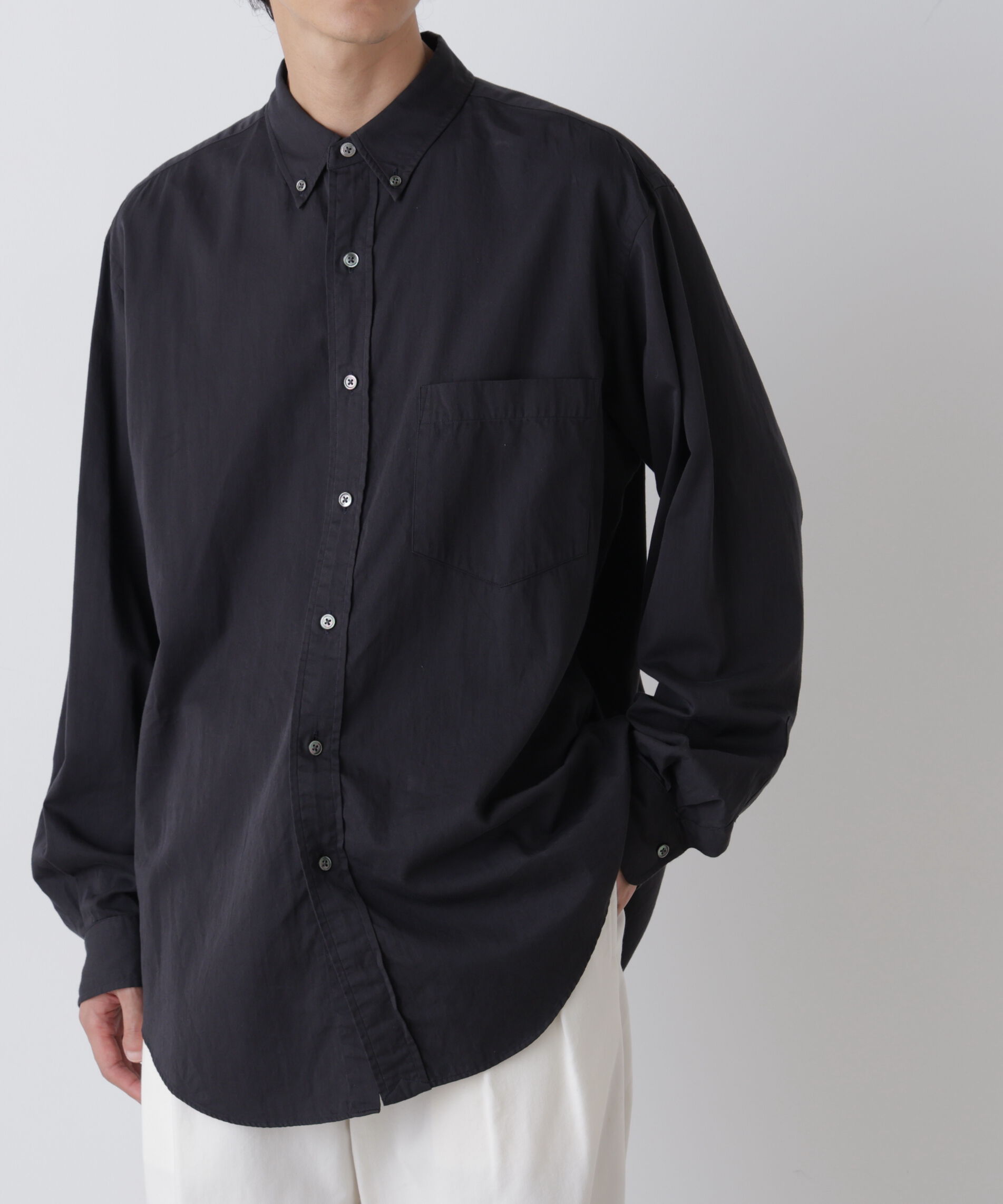 YLEVE 「Ｙ /  [UNISEX] ORGANIC COTTON WASHER SATIN BD SHIRT」|シャツ・ブラウス|