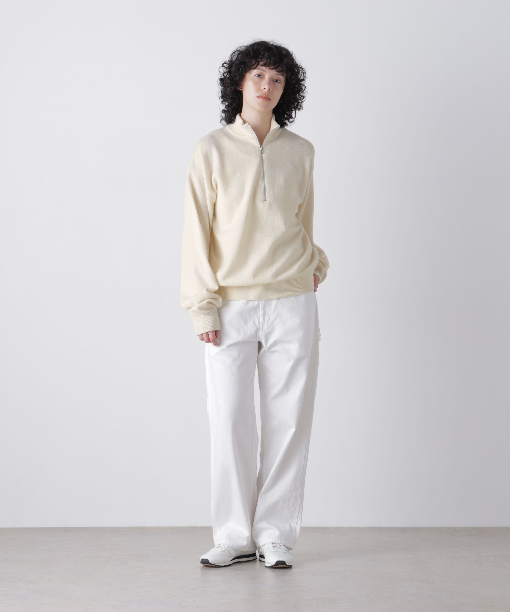 YLEVE 「Ｙ /  [UNISEX] NONMULESING WOOL HALF ZIP KNIT PULLOVER」|ニット・セーター|