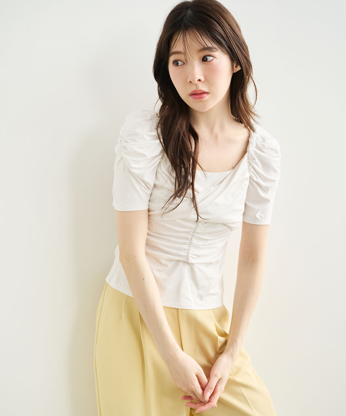 COCO DEAL「ツイストギャザーカットソー」|Tシャツ・カットソー|オフ