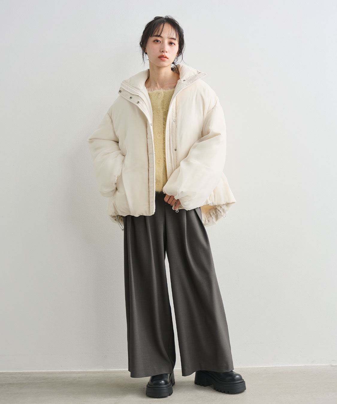 COCO DEAL「クロスタックワイドパンツ」|スラックス|