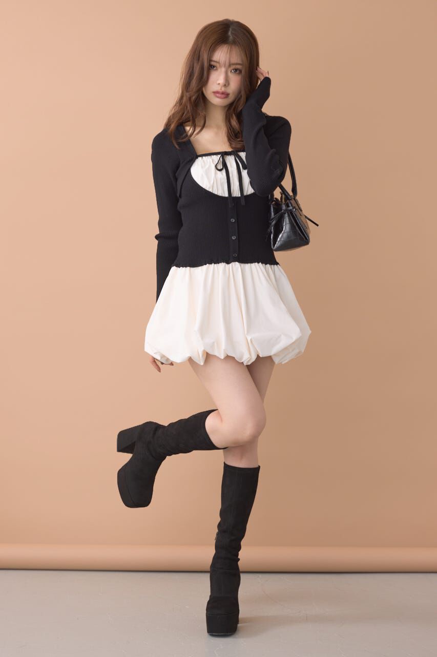 rienda「ドッキングバルーンミニワンピース」|ワンピース|