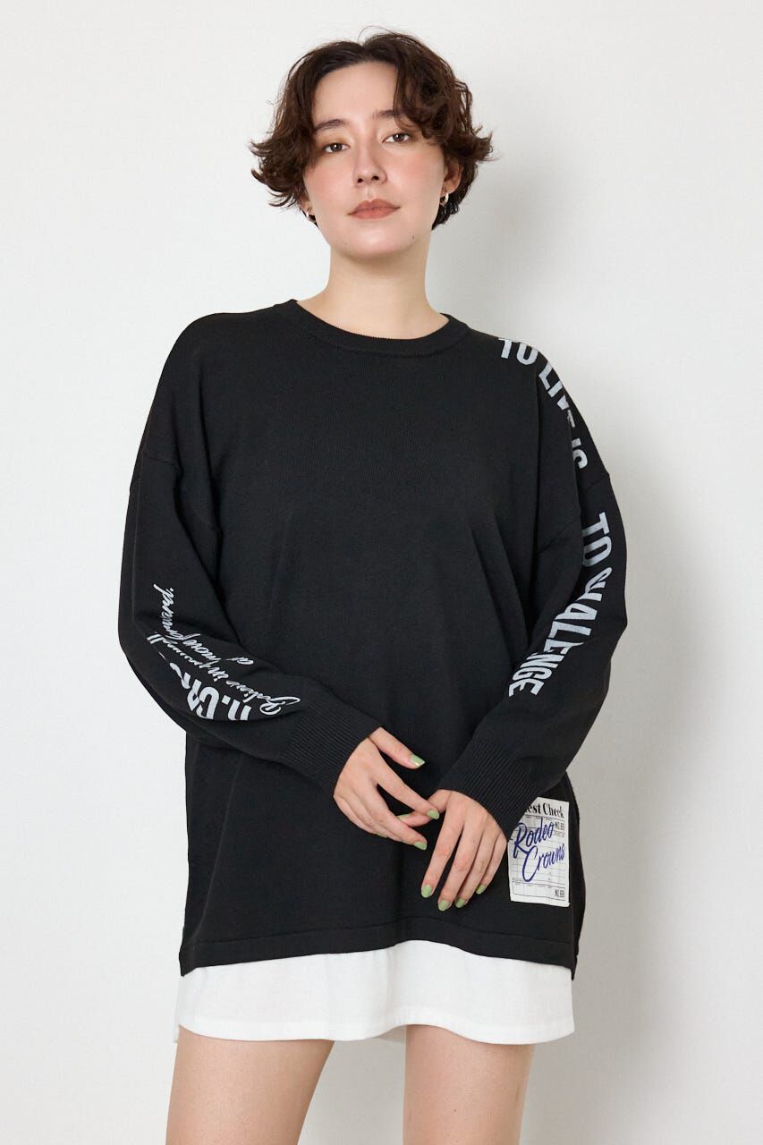 RODEO CROWNS「フェイクレイヤードニットワンピース」|ワンピース|BLK