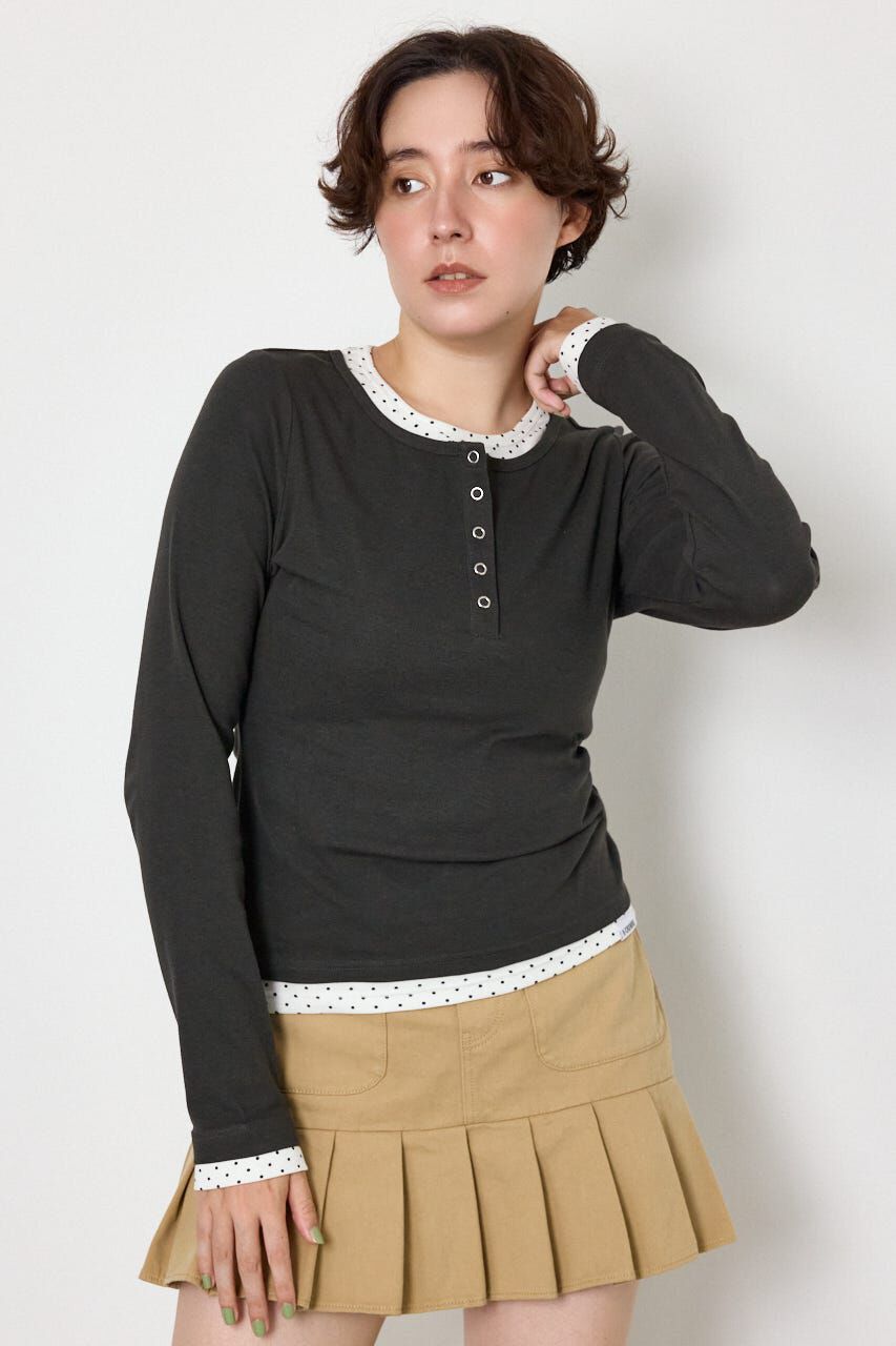 RODEO CROWNS「フェイクレイヤードヘンリーネックトップス」|Tシャツ・カットソー|
