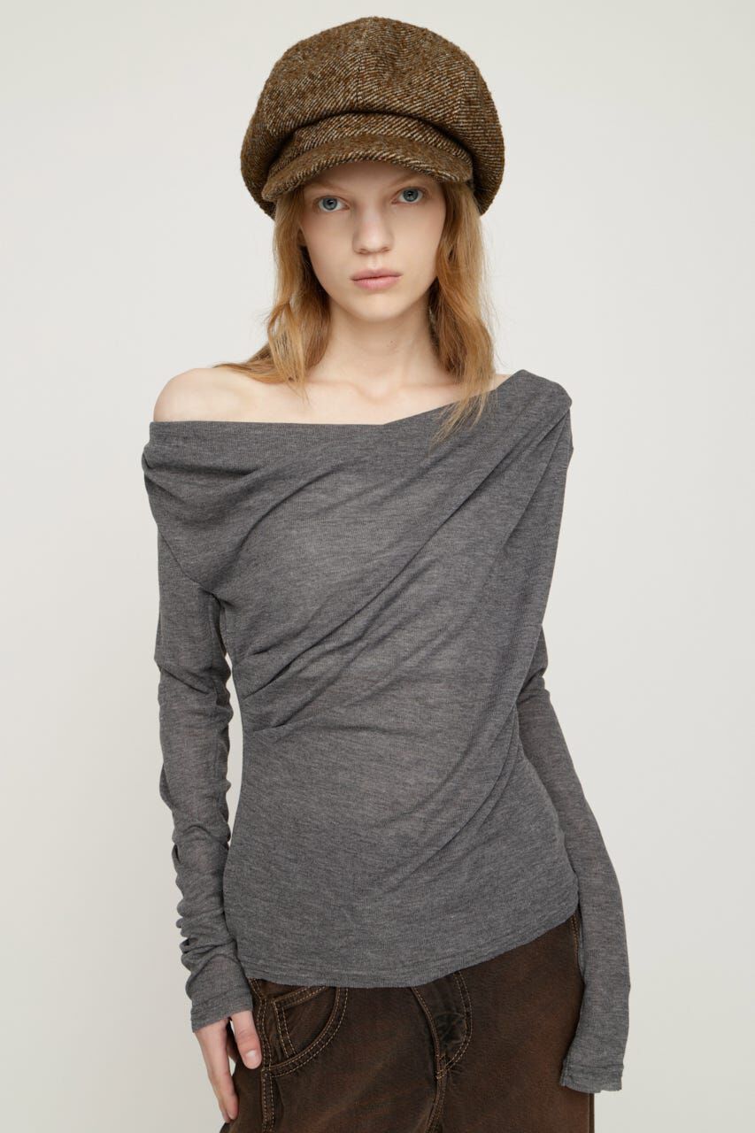 SLY「TUCK DRAPE CUT トップス」|Tシャツ・カットソー|T.GRY