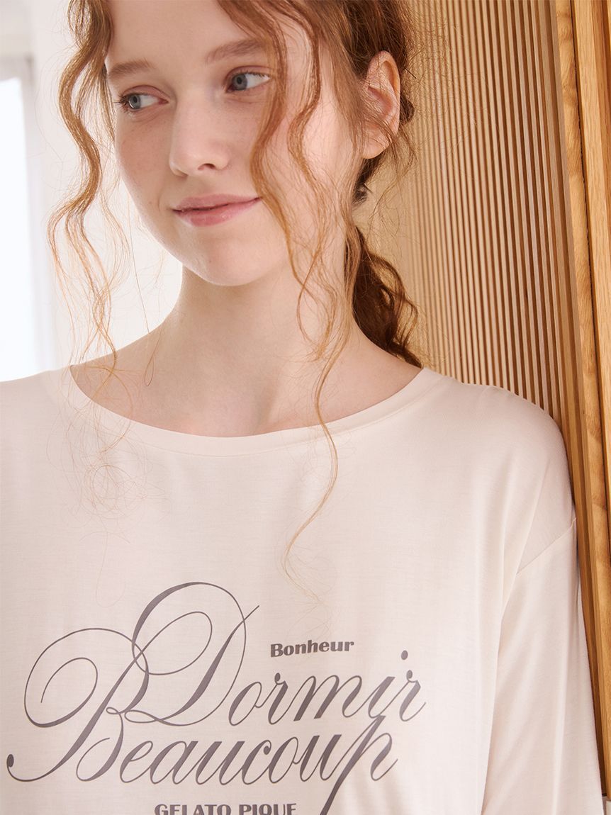gelato pique「【UVカット】フレンチレーヨンロゴTシャツ」|ルームウェア|