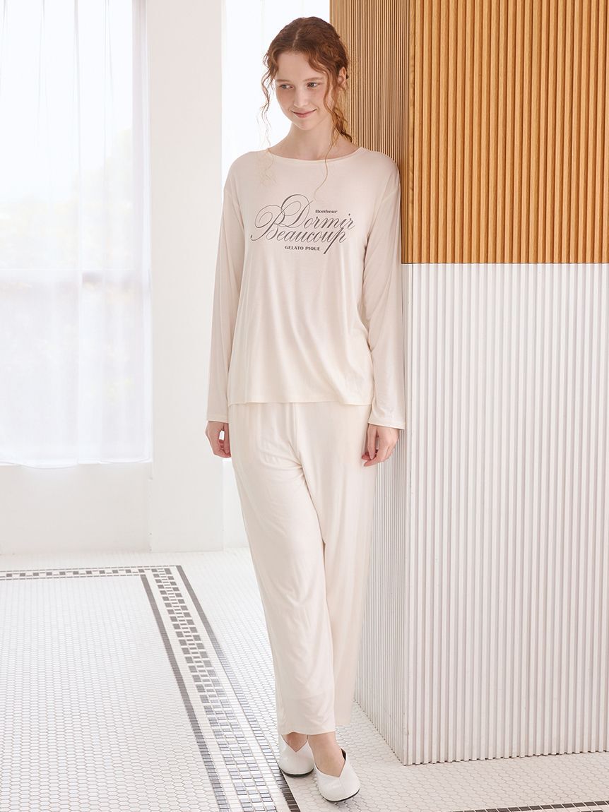 gelato pique「【UVカット】フレンチレーヨンロゴTシャツ」|ルームウェア|