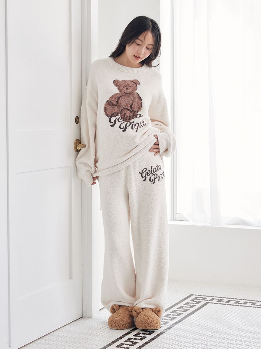 gelato pique「【ONLINE限定】ベビモコベアジャガードプルオーバー&ロングパンツセット」|ルームウェア|