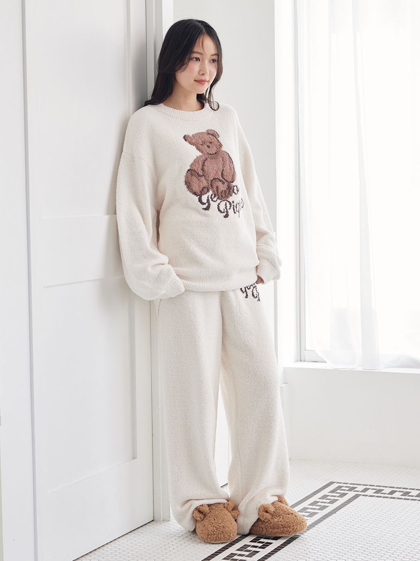 gelato pique「【ONLINE限定】ベビモコベアジャガードプルオーバー&ロングパンツセット」|ルームウェア|