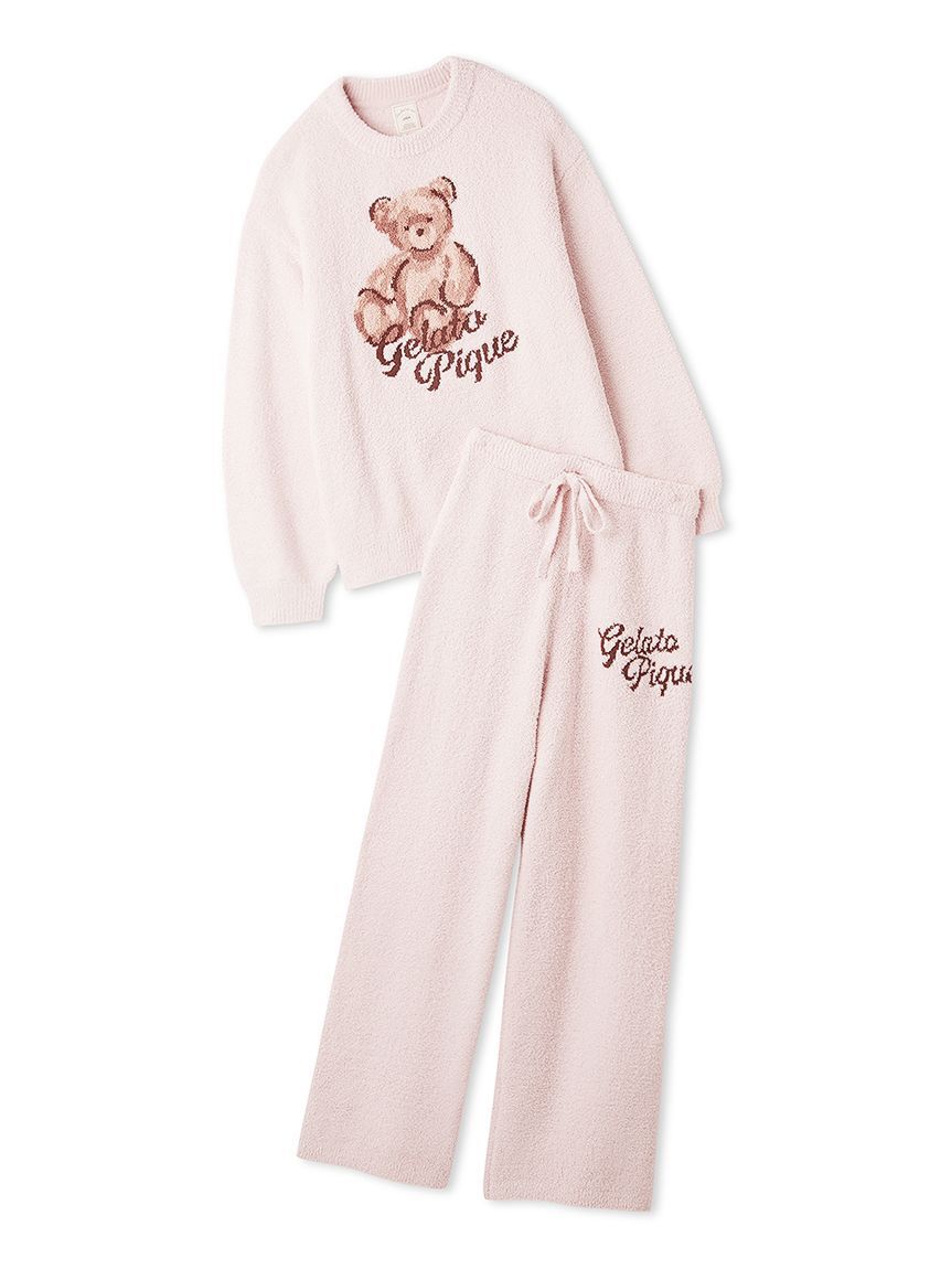 gelato pique「【ONLINE限定】ベビモコベアジャガードプルオーバー&ロングパンツセット」|ルームウェア|PNK
