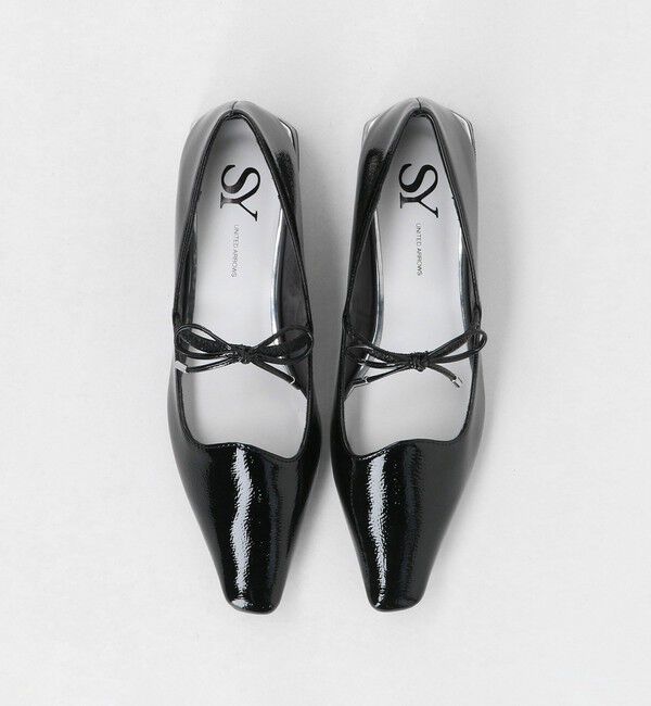 ODETTE E ODILE「＜SY＞ウェーブカットリボン フラット25&uarr;」|パンプス|BLACK