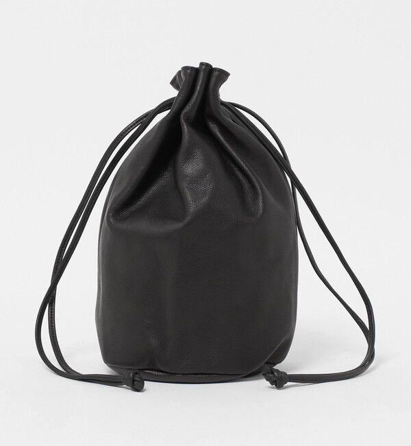 UNITED ARROWS「UNFINISHED LEATHER/アンフィニッシュドレザー 巾着ショルダーバッグ」|その他|BLACK