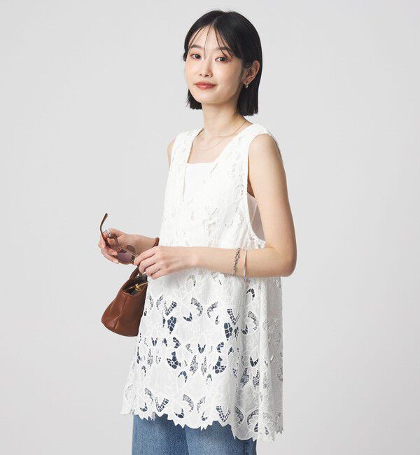 UNITED ARROWS green label relaxing「レース ノースリーブ ブラウス」|シャツ・ブラウス|