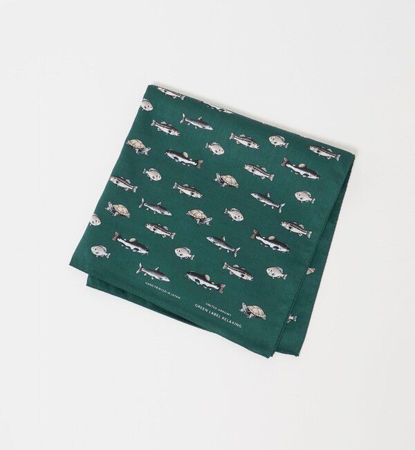 UNITED ARROWS green label relaxing「GLR サテン フィッシュ ハンカチ」|ハンカチ|DK.GREEN