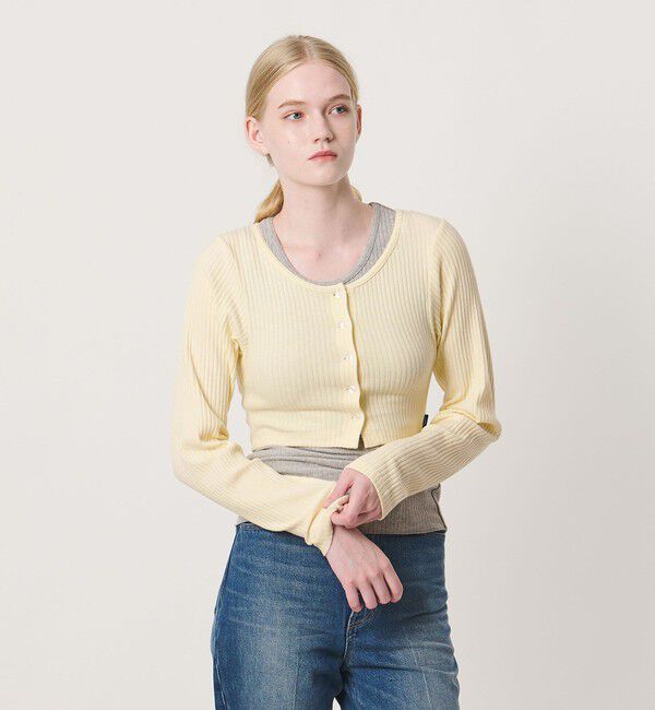 NICE WEATHER「＜NICE WEATHER＞レイヤード リブニット カーディガン」|ニット・セーター|CREAM