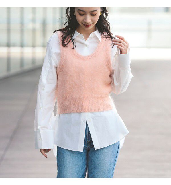 BEAMS SELECTION for WOMEN「AURALEE / BRUSHED SUPER KID MOHAIR KNIT TANK」|ニット・セーター|PINK_BEIGE