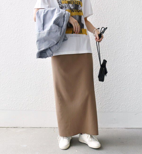 SHIPS for women「〈UVカット / 手洗い可能〉リブ ジャージー 2WAY ストレッチ スカート」|スカート|