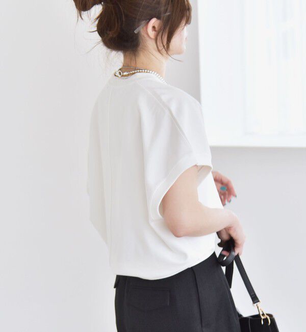 quaranciel「〈洗濯機可能〉ライト ポンチ コンパクト フレンチスリーブ TEE」|Tシャツ・カットソー|