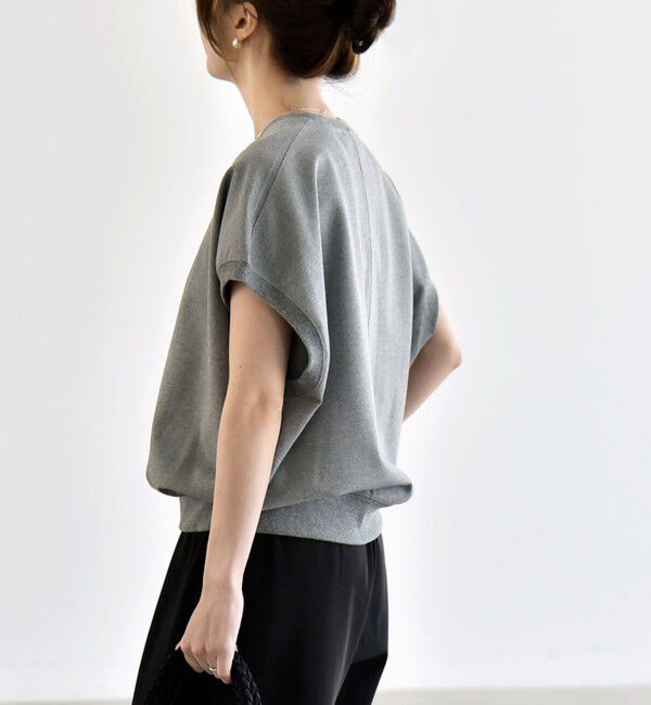 quaranciel「〈洗濯機可能〉ライト ポンチ コンパクト フレンチスリーブ TEE」|Tシャツ・カットソー|