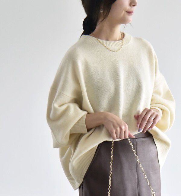 quaranciel「《一部追加予約》〈手洗い可能〉AQUA カシミヤ ミックス ドルマン ニット」|ニット・セーター|