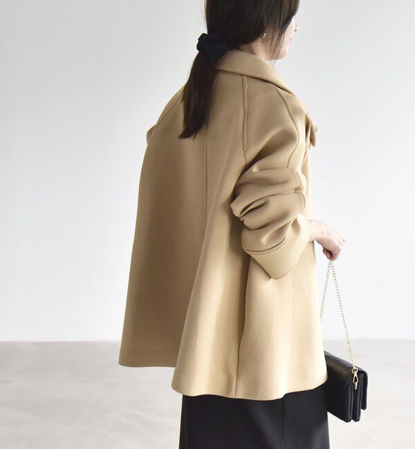 quaranciel「〈手洗い可能〉ダンボール ステンカラー ジャケット コート」|ステンカラーコート|
