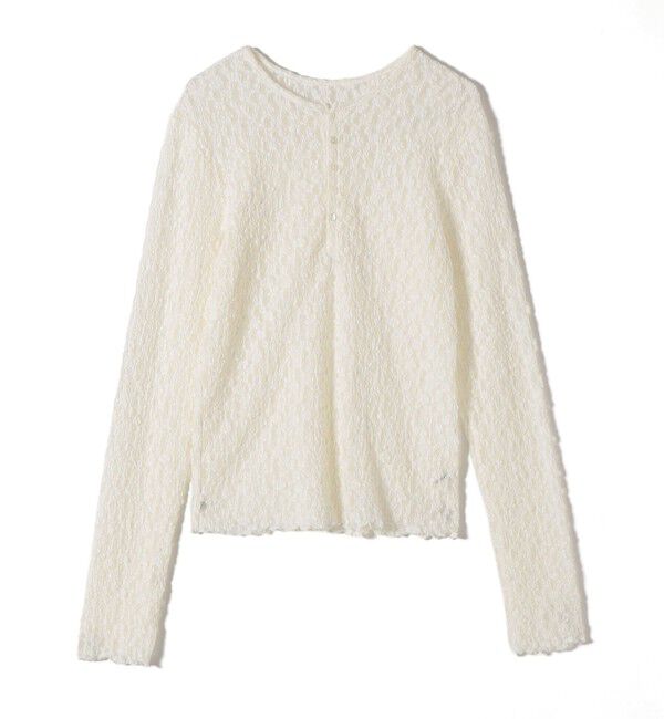 SHIPS for women「〈手洗い可能〉ラッセル レース ヘンリー ネック 2WAY プルオーバー」|Tシャツ・カットソー|
