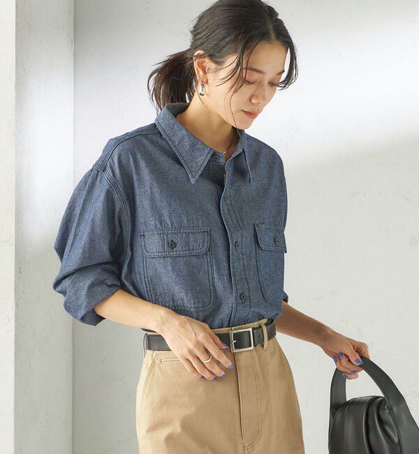 SHIPS for women「NINE CASE:〈洗濯機可能〉シャンブレー シャツ」|シャツ・ブラウス|