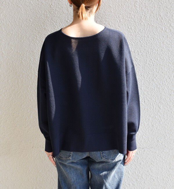 quaranciel「quaranciel:〈手洗い可能〉シアー 2way Vネック ドルマン ニット プルオーバー」|ニット・セーター|