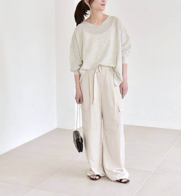 quaranciel「quaranciel:〈手洗い可能〉シアー 2way Vネック ドルマン ニット プルオーバー」|ニット・セーター|