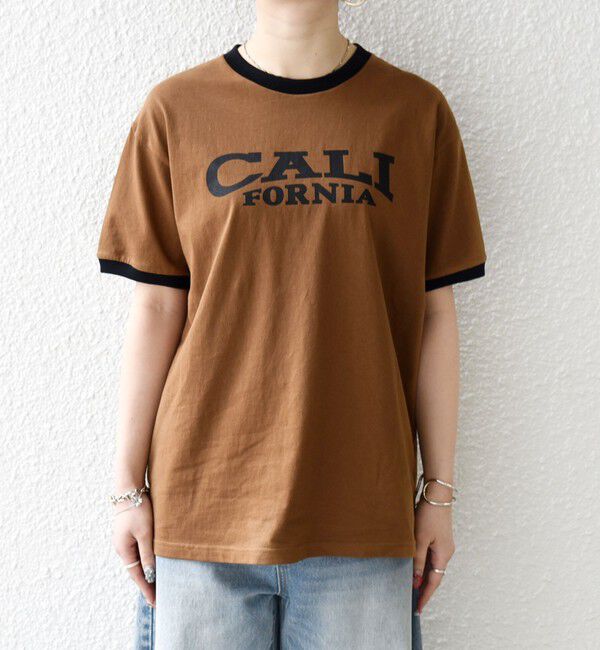 SHIPS any「【SHIPS any別注】THE KNiTS:〈洗濯機可能〉ロゴ プリント リンガー TEE」|Tシャツ・カットソー|