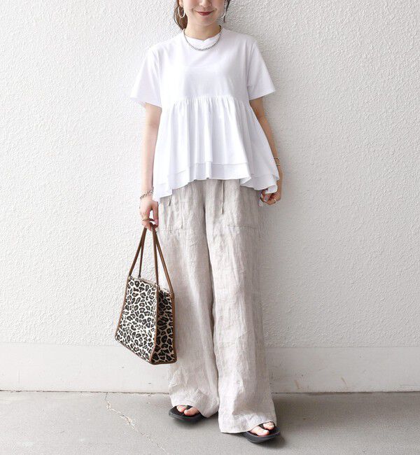 SHIPS any「〈洗濯機可能〉ジャージー ダブルヘム ペプラム TEE」|Tシャツ・カットソー|