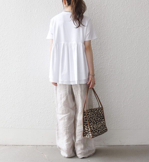 SHIPS any「〈洗濯機可能〉ジャージー ダブルヘム ペプラム TEE」|Tシャツ・カットソー|