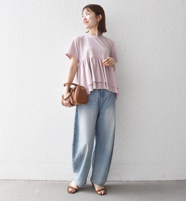 SHIPS any「〈洗濯機可能〉ジャージー ダブルヘム ペプラム TEE」|Tシャツ・カットソー|