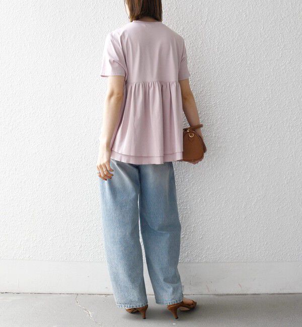 SHIPS any「〈洗濯機可能〉ジャージー ダブルヘム ペプラム TEE」|Tシャツ・カットソー|