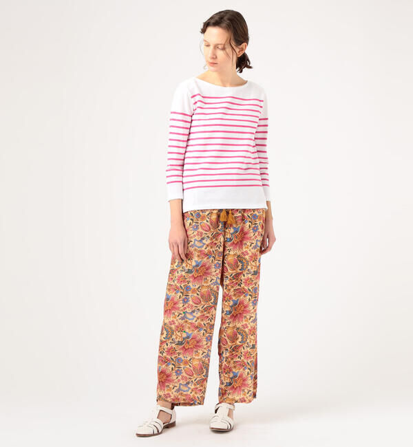 MACPHEE「コットンボーダー ボートネックプルオーバー」|Tシャツ・カットソー|
