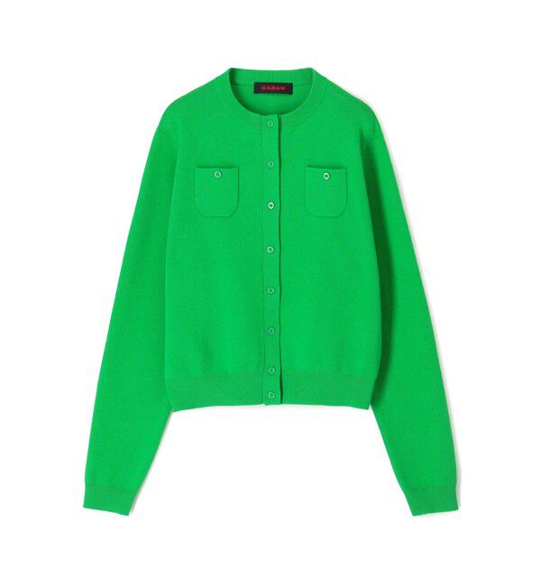 CABaN「コットンカシミヤ クルーネックカーディガン」|カーディガン|55 グリーン
