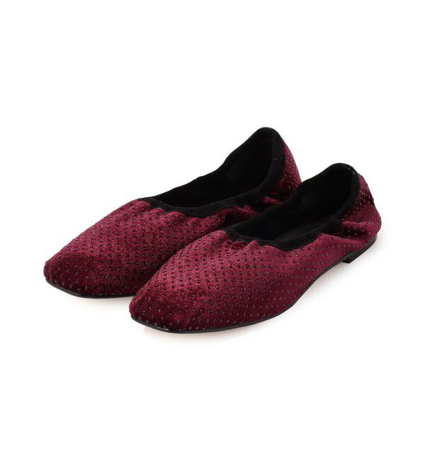 TOMORROWLAND GOODS「PELLICO SUNNY Velvet stone フラットシューズ」|バレエシューズ|