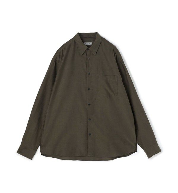Edition「コットンシルク リラックスシャツ」|シャツ・ブラウス|57 カーキ