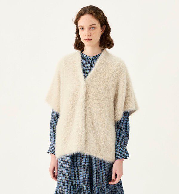 Ballsey「フェザーヤーン ビッグポンチョ」|カーディガン|