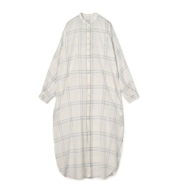GALERIE VIE「インドコットンプリント バンドカラーシャツワンピース」|ワンピース|18 ホワイト系