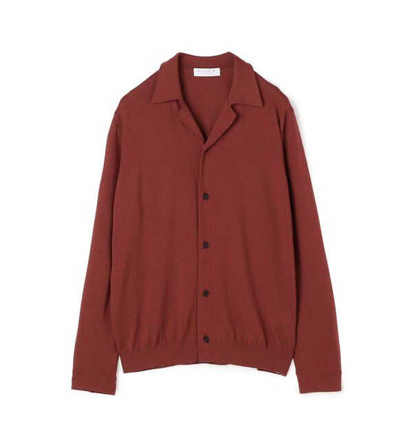 TOMORROWLAND MENS「SUPER140'Sウール 18G ニットシャツカーディガン」|カーディガン|39 テラコッタ