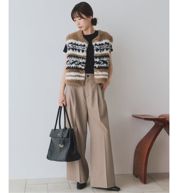 SLOBE IENA「《接触冷感/UVカット/吸水速乾/4サイズ展開》ワイドスラックス」|スラックス|