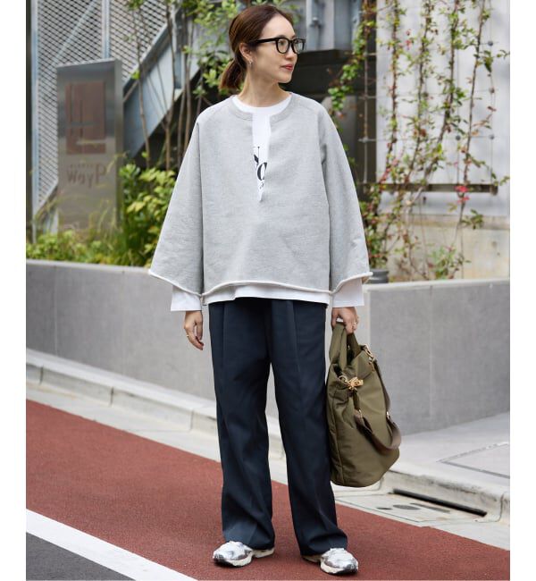 SLOBE IENA「《新色あり/追加》裏毛スキッパープルオーバー」|スウェット・ジャージ|