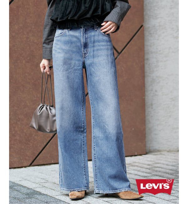 SLOBE IENA「Levi&rsquo;s/リーバイス SLOBE別注 CINCH WIDE LEG デニムパンツ」|デニム|ブルー A