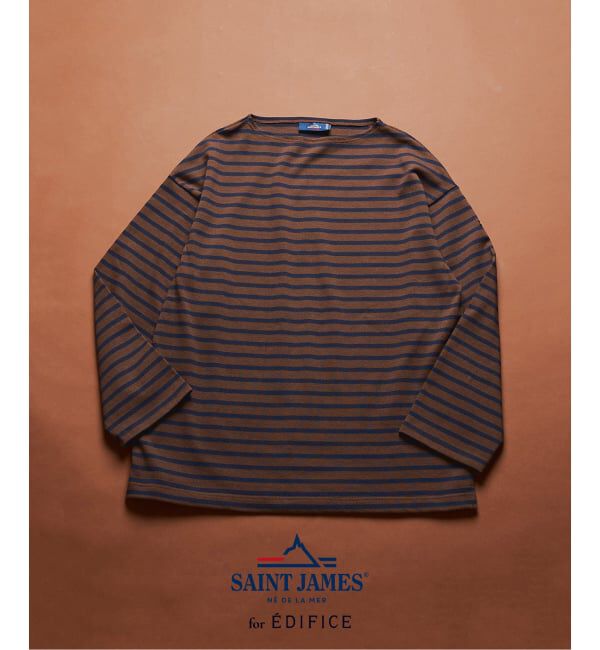 EDIFICE「SAINT JAMES for EDIFICE 別注 ウエッソン ルーズ ボーダー」|Tシャツ・カットソー|ブラウン