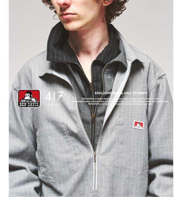 417 EDIFICE「【BEN DAVIS / ベンデイビス】417別注 Half Zip Shirt」|シャツ・ブラウス|