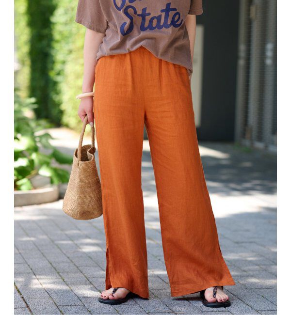 JOURNAL STANDARD relume「《追加2》麻スリットイージーパンツ」|その他|オレンジ