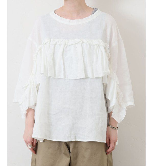 journal standard luxe「フレンチリネンキャンバス フリルプルブラウス」|シャツ・ブラウス|
