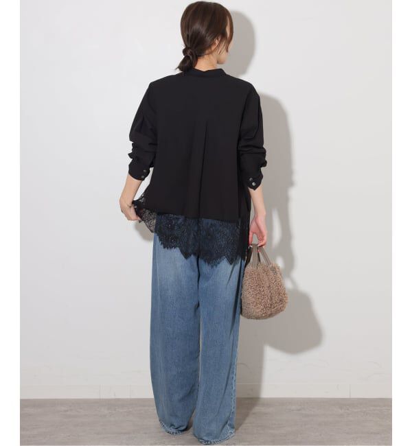 JOURNAL STANDARD relume「《WEB限定》バンドカラーレースシャツ」|シャツ・ブラウス|