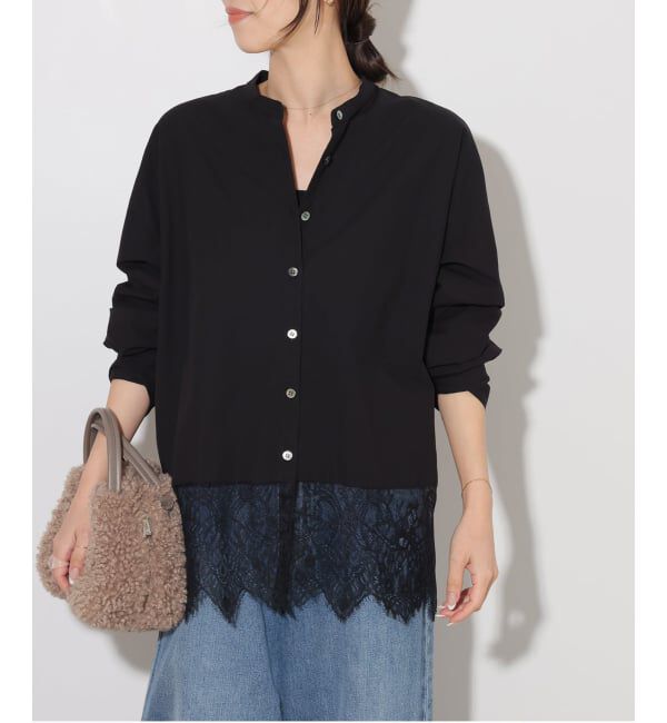 JOURNAL STANDARD relume「《WEB限定》バンドカラーレースシャツ」|シャツ・ブラウス|